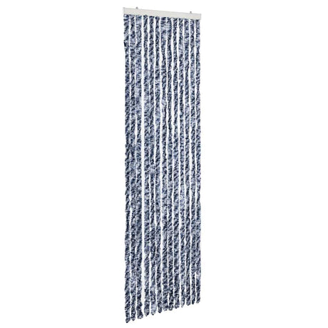 Vidaxl Fly Curtain 56x185 cm Chenille Blue, White and Silver