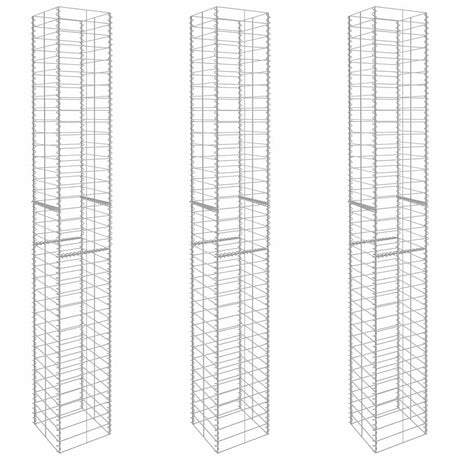 Vidaxl Schans kurve 3 St 25x25x197 cm galvaniseret stål