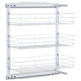 Vidaxl Wire Basket Kitchen Exttenable 3-lags 47x25x56 cm sølvfarvet