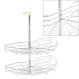 Vidaxl Wire Basket Kitchen 2-lag 180 grader 75x38x80 cm sølvfarvet