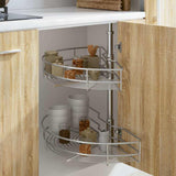 Vidaxl Wire Basket Kitchen 2-lag 180 grader 75x38x80 cm sølvfarvet