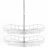Vidaxl Wire Basket Kitchen 2-lag 270 grader 71x71x80 cm sølvfarvet