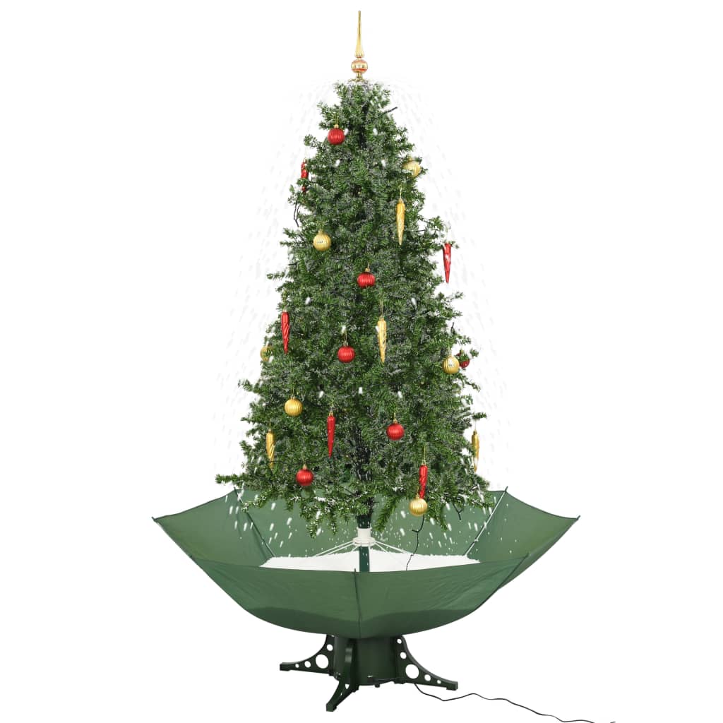 Vidaxx Christmas Tree Snowing med paraply base 190 cm grøn