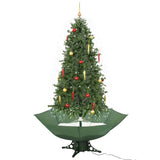 Vidaxx Christmas Tree Snowing med paraply base 190 cm grøn