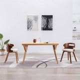 Vidaxl eetkamerstoelen 2 st gebogen hout en kunstleer crèmekleurig