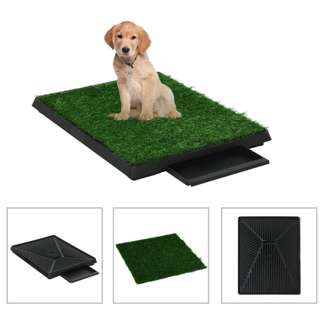 Vidaxl Pet Toiletter 2 m med beholder og kunstigt græs 63x50x7 cm grøn