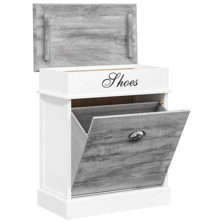 Vidaxl Shoe Cabinet 50x28x58 cm Paulowniahout Gray