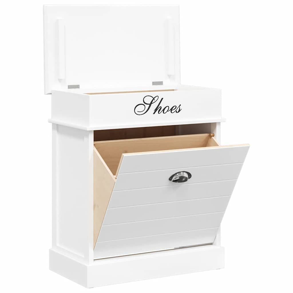 Vidaxl Shoe Cabinet 50x28x58 cm Paulowniahout White