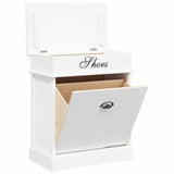 Vidaxl Shoe Cabinet 50x28x58 cm Paulowniahout White