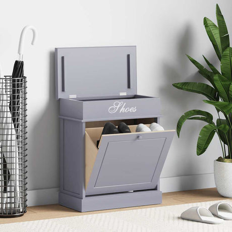 Vidaxl Shoe Cabinet 50x28x58 cm Paulowniahout Gray