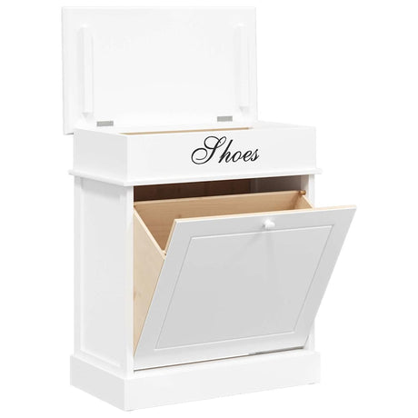 Vidaxl Shoe Cabinet 50x28x58 cm Paulowniahout White