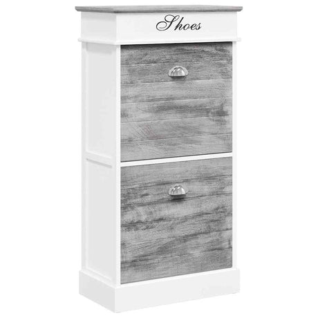 Vidaxl Shoe Cabinet 50x28x98 cm Paulowniahout Gray