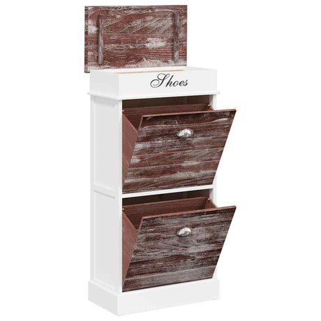 Vidaxl Shoe Cabinet 50x28x98 cm Paulowniahout Brown