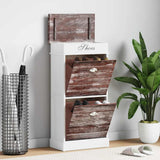 Vidaxl Shoe Cabinet 50x28x98 cm Paulowniahout Brown