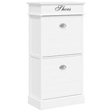 Vidaxl Shoe Cabinet 50x28x98 cm Paulowniahout White