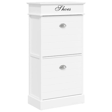 Vidaxl Shoe Cabinet 50x28x98 cm Paulowniahout White