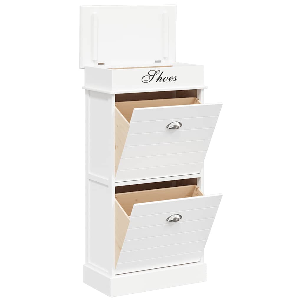 Vidaxl Shoe Cabinet 50x28x98 cm Paulowniahout White