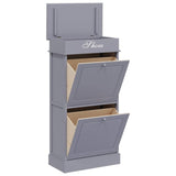 Vidaxl Shoe Cabinet 50x28x98 cm Paulowniahout Gray