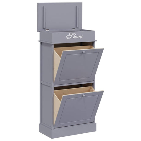 Vidaxl Shoe Cabinet 50x28x98 cm Paulowniahout Gray