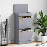 Vidaxl Shoe Cabinet 50x28x98 cm Paulowniahout Gray