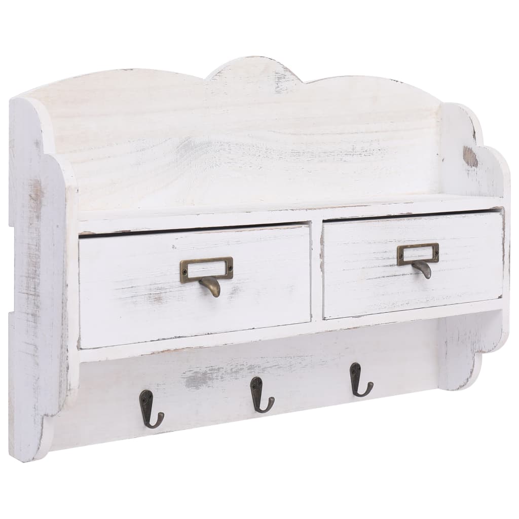 Vidaxx Wall Coat Rack 50x10x34 cm træhvide