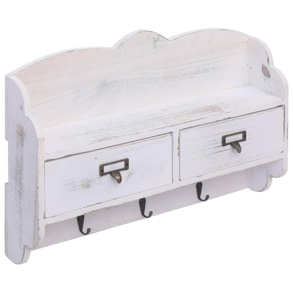 Vidaxx Wall Coat Rack 50x10x34 cm træhvide