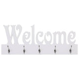 Vidaxl Wall Coat Rack Velkommen 74x29,5 cm hvid