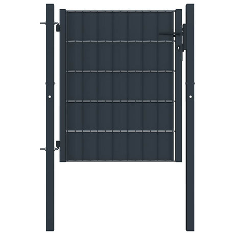 VidaXL hegnslåg PVC og stål 100x81 cm antracit