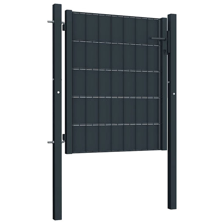 VidaXL hegnslåg PVC og stål 100x81 cm antracit