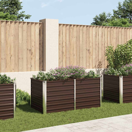 Vidaxl planter hævet 160x80x77 cm galvaniseret stålbrun