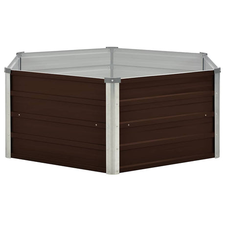 Vidaxl planter hævet 129x129x46 cm galvaniseret stålbrun