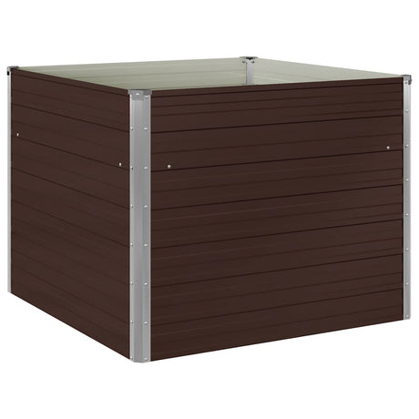 Vidaxx plantekasse hævet 100x100x77 cm galvaniseret stål brun