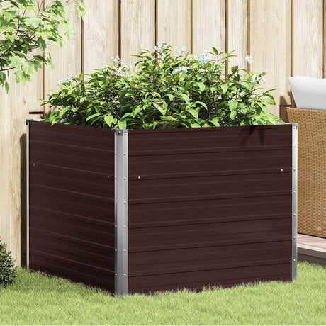 Vidaxx plantekasse hævet 100x100x77 cm galvaniseret stål brun