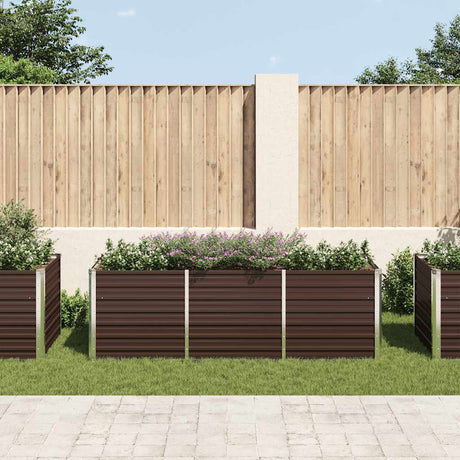 Vidaxl Planter Insert 240x80x77 cm galvaniseret stålbrun