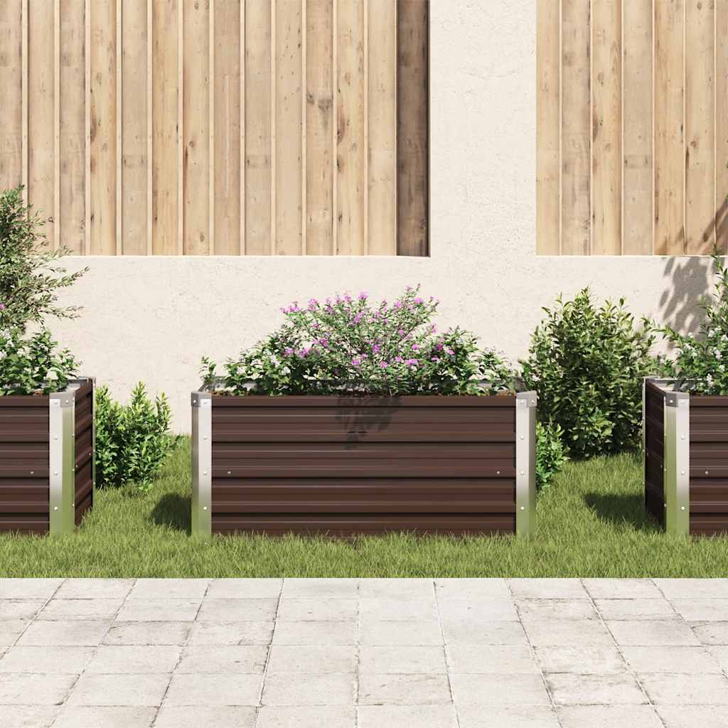 Vidaxl planter indsat 100x40x45 cm galvaniseret stålbrun