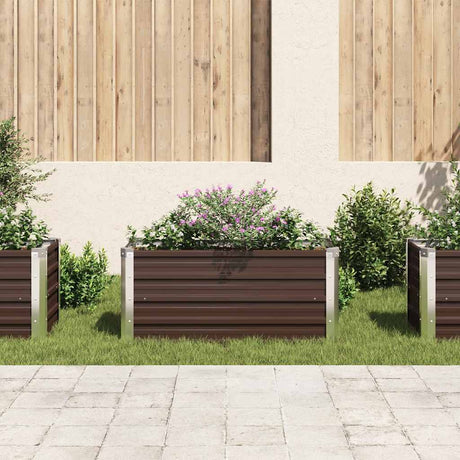 Vidaxl planter indsat 100x40x45 cm galvaniseret stålbrun