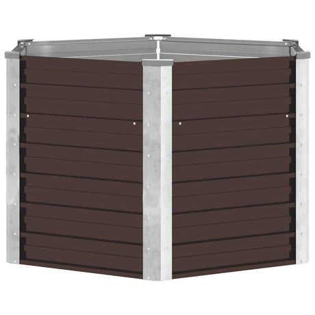 Vidaxl planter hævet 129x129x77 cm galvaniseret stålbrun