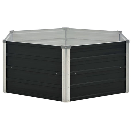 Vidaxl Planter hævet 129x129x45cm galvaniseret stål antracit