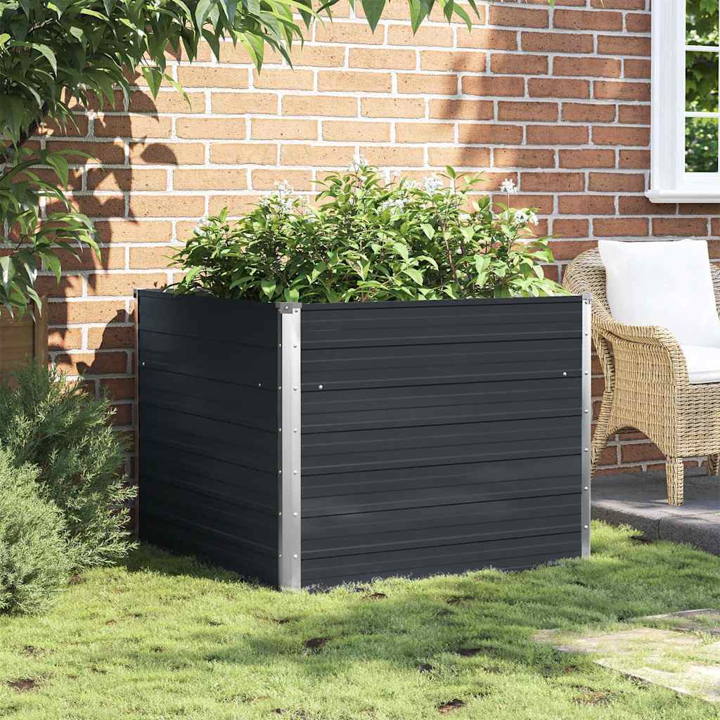Vidaxl Planter Insented 100x100x77cm galvaniseret stål antracit