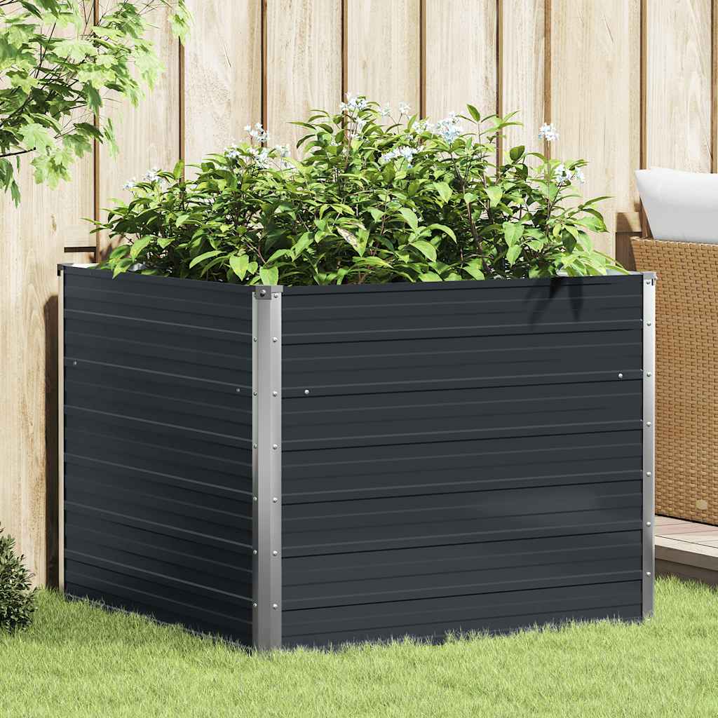 Vidaxl Planter Insented 100x100x77cm galvaniseret stål antracit