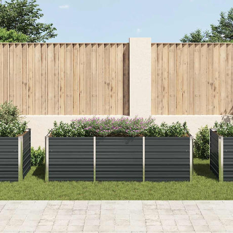 Vidaxl planter hævet 240x80x77 cm galvaniseret stål antracit