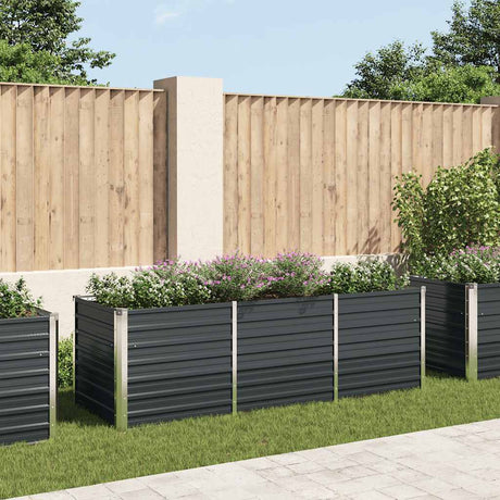Vidaxl planter hævet 240x80x77 cm galvaniseret stål antracit