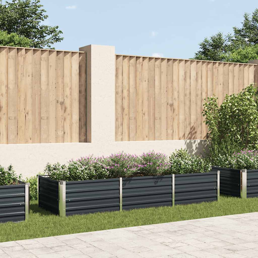Vidaxl planter hævet 240x80x45 cm galvaniseret stål antracit
