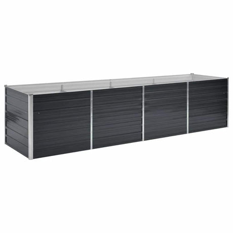 Vidaxl planter hævet 320x80x77 cm galvaniseret stål antracit