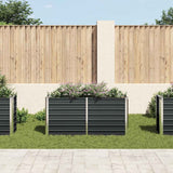 Vidaxl planter hævet 160x40x77 cm galvaniseret stål antracit