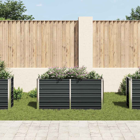 Vidaxl planter hævet 160x40x77 cm galvaniseret stål antracit