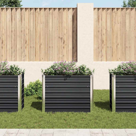Vidaxl planter hævet 100x40x77 cm galvaniseret stål antracit