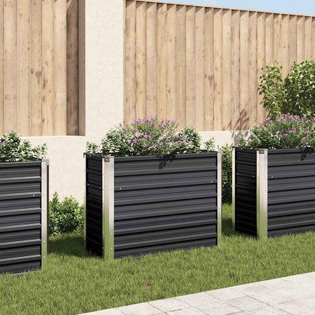 Vidaxl planter hævet 100x40x77 cm galvaniseret stål antracit