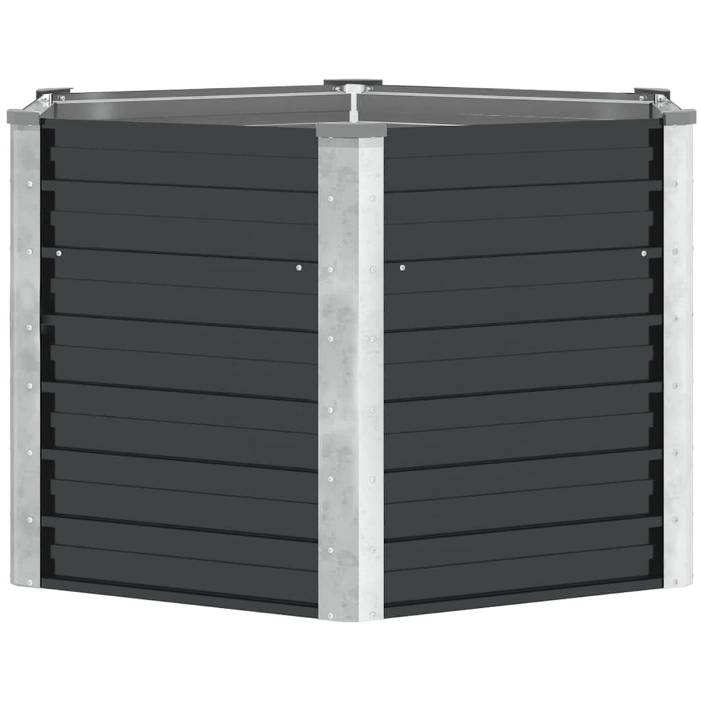 Vidaxl Planter hævet 129x129x77cm galvaniseret stål antracit