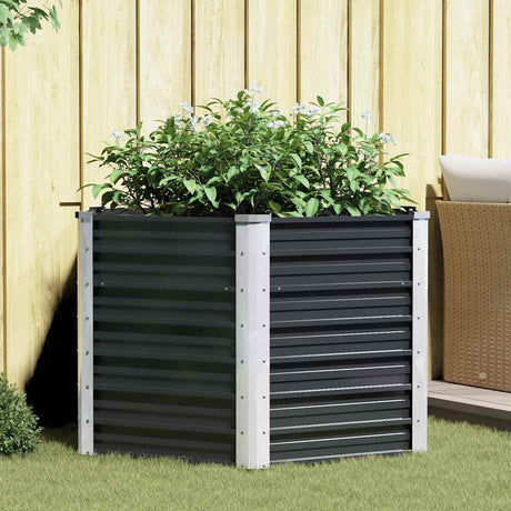 Vidaxl Planter hævet 129x129x77cm galvaniseret stål antracit